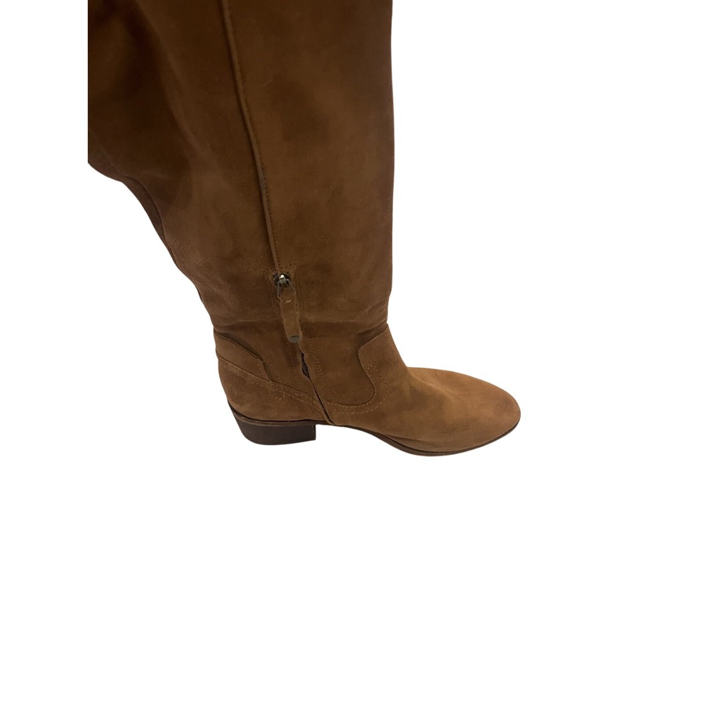 Dolce Vita Brown Suede Knee High Zip Riding Boots Almond Toe Women's - Picture 7 of 9
